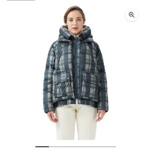 Orolay cropped plaid puffer jacket 2XL